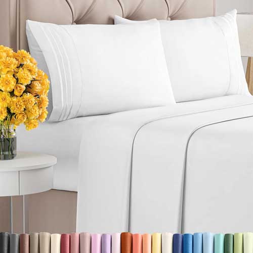 King Size 4 Piece Sheet Set - Comfy Breathable & Cooling Sheets - Hotel Luxury Bed Sheets for Women & Men